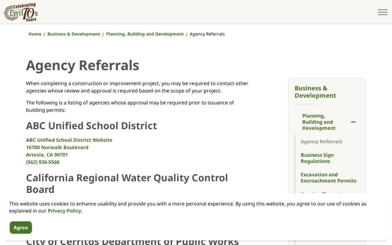 Cerritos neighbors planning and parcel agency referrals
